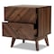 Baxton Studio Hartman Mid-Century Walnut Brown Finished Wood 2-Drawer Nightstand 193-11719-ZORO - alternate 3